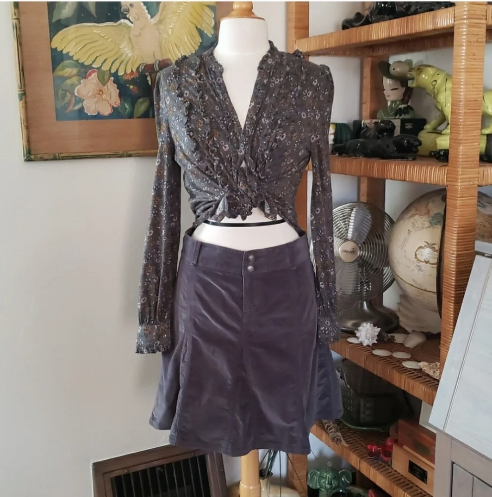 Boden Floral Ruffle Front Long Sleeve Blouse Size 10